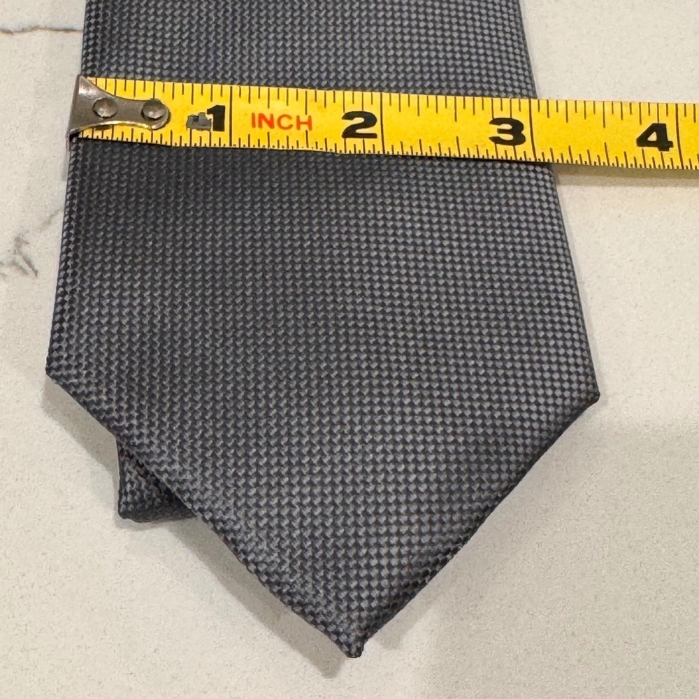 Saddlebred Mens Necktie Charcoal Grey Micro Check Textured Extra Long XL Tie‎ - Picture 5 of 6